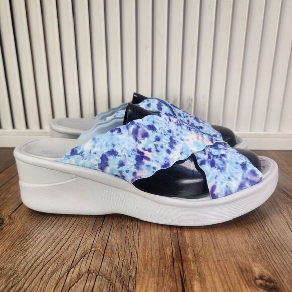 Bzees Sahara Womens Sz 8 M Blue Slip On Comfort Cushioning Arch Support Sandals - Picture 1 of 11